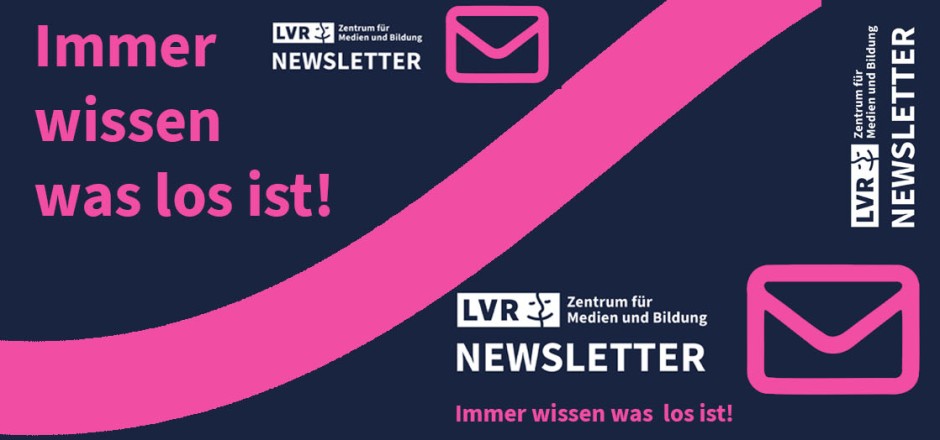 Digitale Briefe fliegen als Symbol für den Newsletter durch das Bild