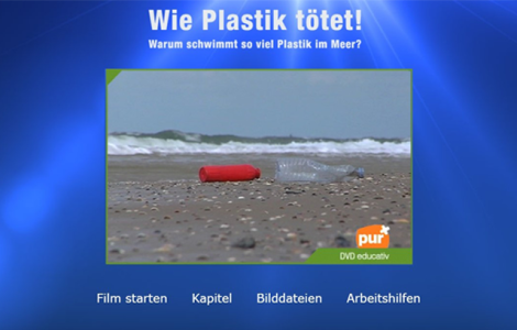 Strand mit Plastikmüll