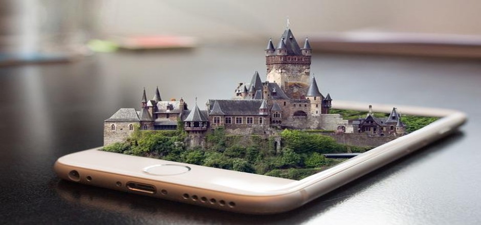 AR Applikation einer Burg auf dem iPad