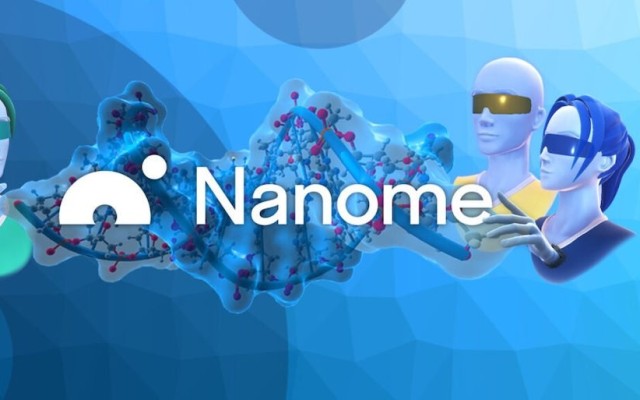 Virtuelle Figuren mit Schriftzug Nanome