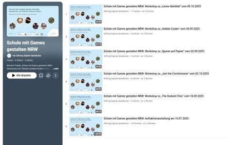 Screenshot von der Webseite zu Schule mit Games gestalten NRW – Demokratie und Teilhabe spielend fördern