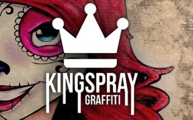 Krone mit Schriftzug Kingspray im Hintergrund Graffiti