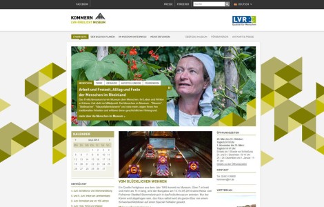 Screenshot der Webpräsenz LVR-Frelichtmuseum Kommern