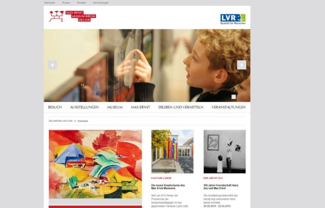 Screenshot der Webpräsenz Max Ernst Museum Brühl des LVR