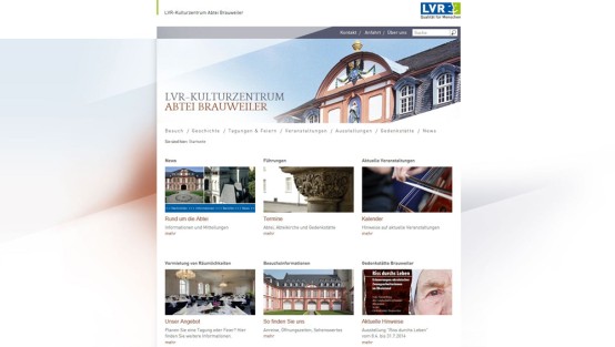 Screenshot der Webpräsenz LVR-Kulturzentrum Abtei Brauweiler